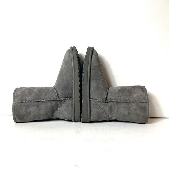 UGG Australia Gray Suede Winter Boots Sheepskin Lining Women Size 7 Pull On Shoe - Picture 4 of 11